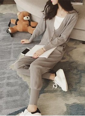 微胖显瘦减龄早秋装两件套装时髦