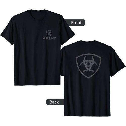 Ariat Men's Graphic T-Shirt男式T恤嘻哈风文艺复古直筒型青少年