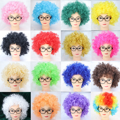 成人小丑假发直播搞笑表演道具演出儿童彩色爆炸头假发头套发套