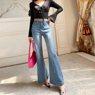 2026春装 水洗喇叭牛仔裤 新款 微辣裤 女 飞姐定制韩版 休闲裤 高腰修身