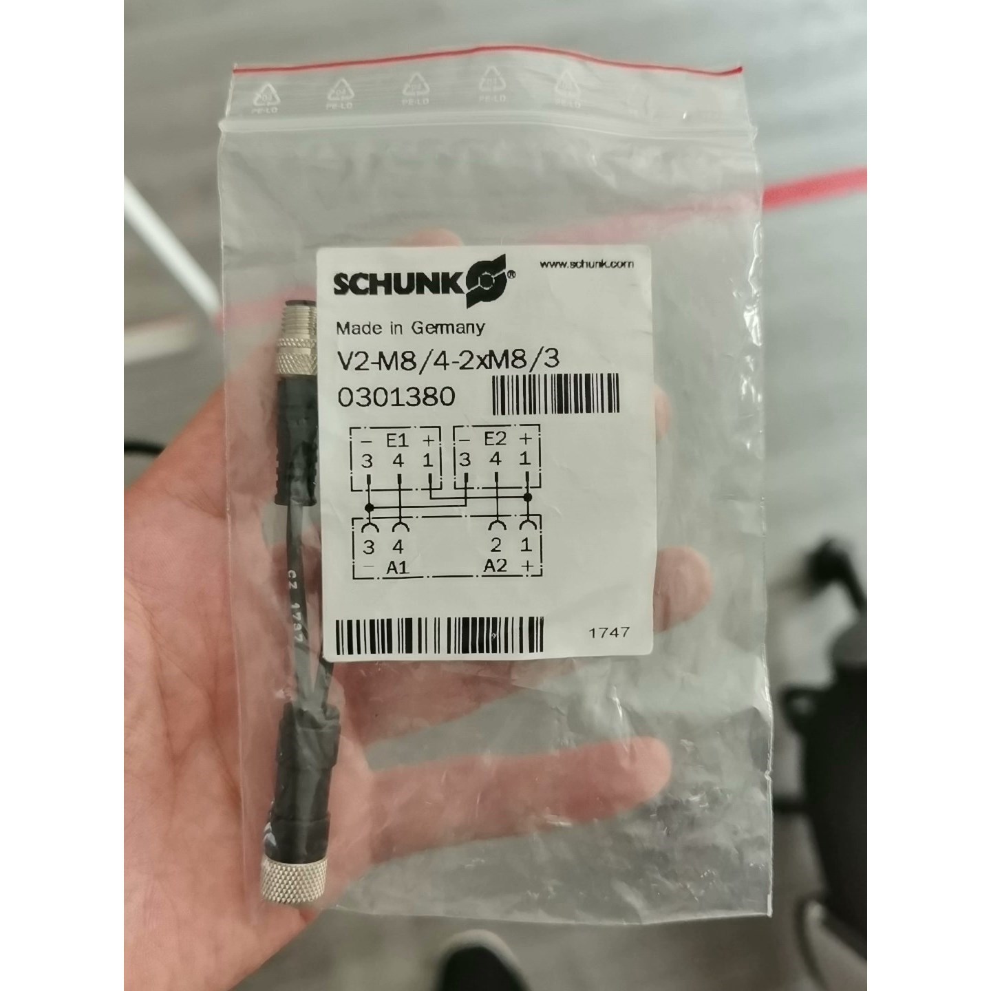 SCHUNK雄克0301380连接器C2-M8/4-2xM8/3 生物传感器  议价