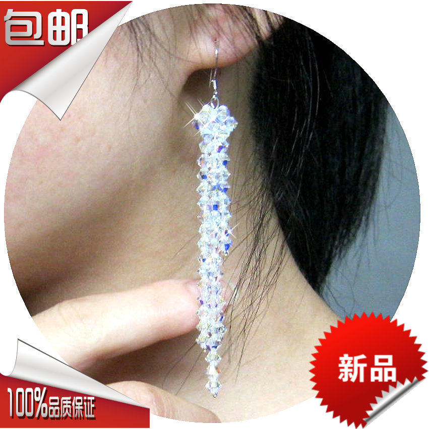 似水柔情流苏长款耳环奥地利水晶