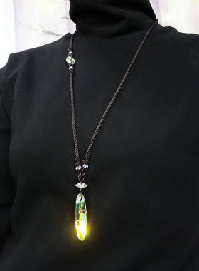 心中有你项坠水晶水晶毛衣链