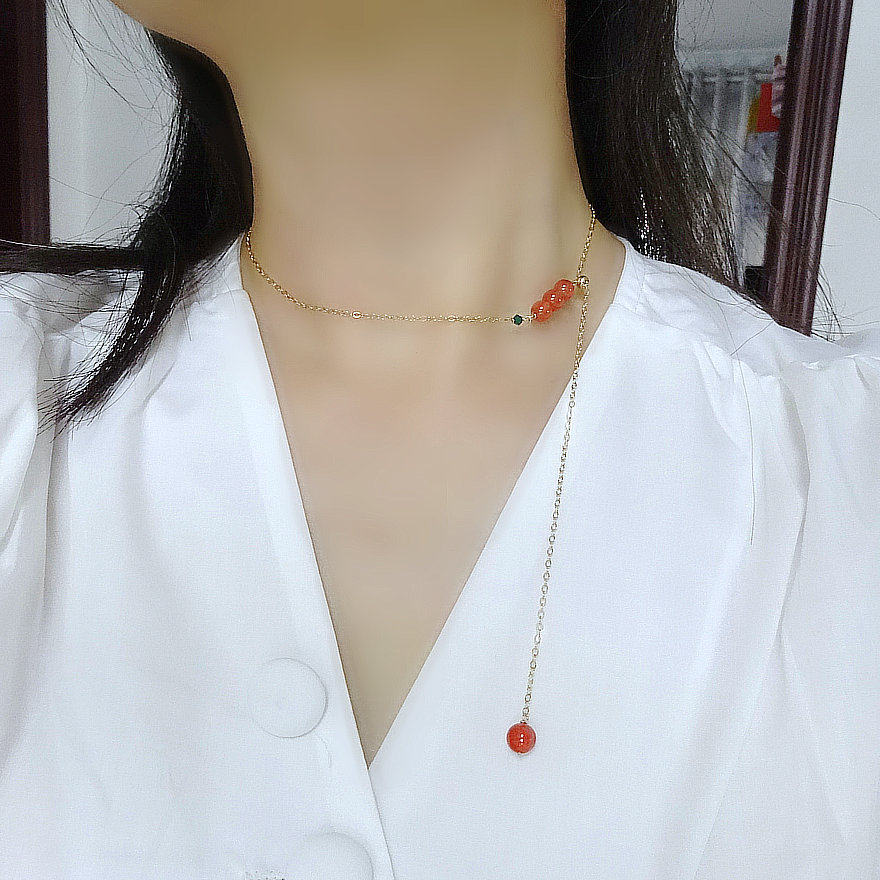 心动女孩小清新减龄南红项链饰品