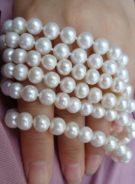 近圆强光情人节礼物天然淡水珍珠