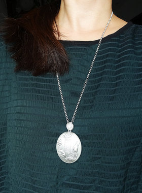 心经六字真言佛手挂件足银