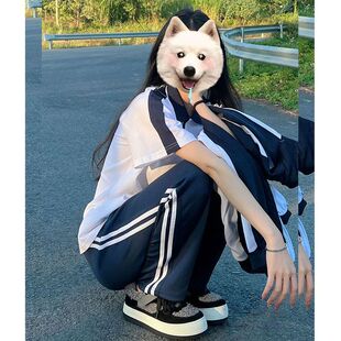 校服小心机 中小学生三道杠直筒运动裤 网红校服裤 子轻薄宽松春秋款