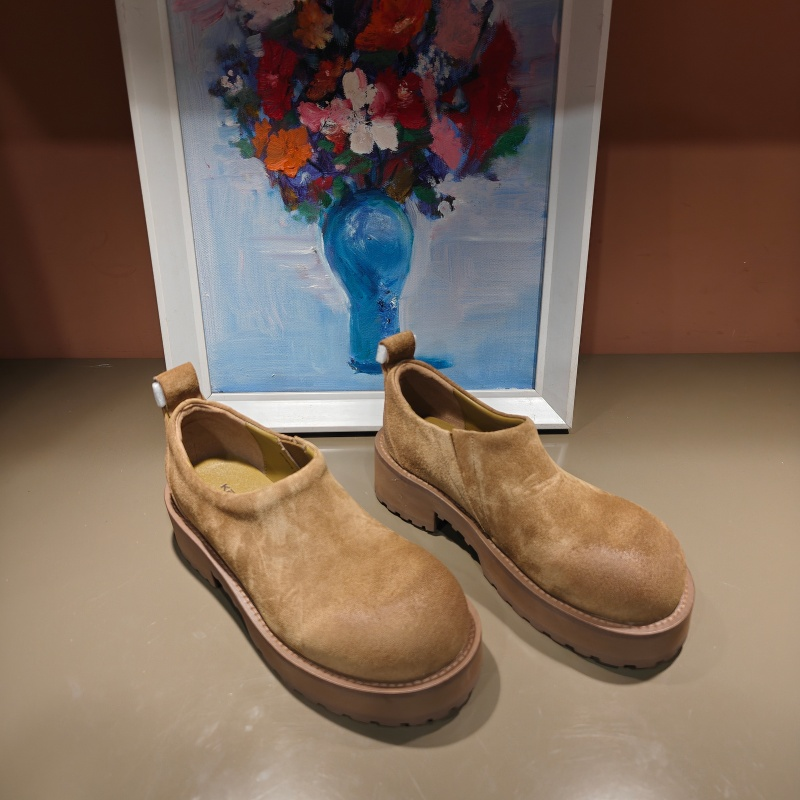 卡斯丹2025秋欧货新款牛皮厚底乐福鞋女粗跟深口女单鞋复古英伦风