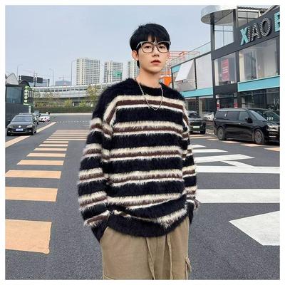 圆领毛衣针织衫男潮牌帅气