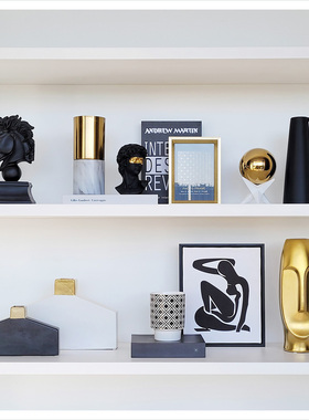 现代样板间玄关书柜陶瓷