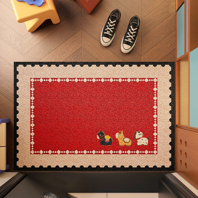 2026新款马年红色高级感入户门地垫家用玄关口防滑耐脏脚垫门垫子,居家布艺,入户地垫,淘宝优惠券,粉丝福利购,淘宝优惠卷