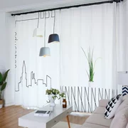 Phong cách Bắc Âu đơn giản bán bóng cây rèm cửa phòng khách phòng ngủ tươi mát tự nhiên gió mờ cửa sổ sàn đơn giản hiện đại - Phụ kiện rèm cửa