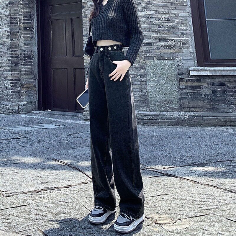薄款黑色直筒2026牛仔裤裤子牛仔裤