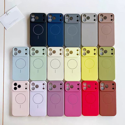 适用苹果14promax全包摄像头17 15 16 13 12 11 xsmax XR手机壳 无线充电 硅胶液态防摔 男女 磁吸官方同款