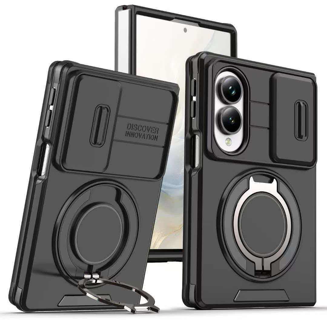 适用OPPO Find N6折叠机手机壳 全包摄像头盖推窗360旋转支架 磁吸findn6盔甲find6铠甲 防摔 纯色 高档 气囊图片