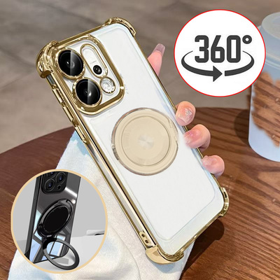 适用三星A56手机壳360旋转支架导磁吸A17 A16 A15 A14 A13 A12透明A52 A53 A51 A50S A55 A54 A72 A71防摔A57