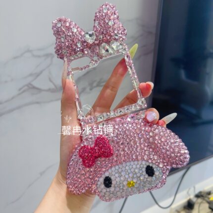 三星zflip7水钻手机壳美乐蒂zflip6华为pocket2满钻立体蝴蝶结