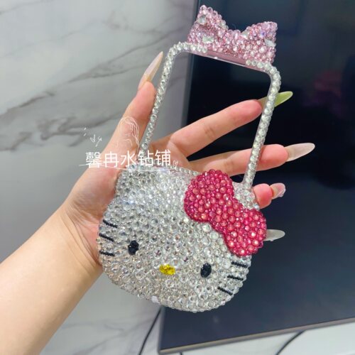 三星zflip7水钻手机壳kt猫zflip6华为pocket2满钻立体耳朵iphone