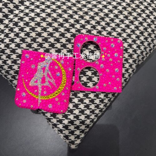 定制华为pocket2荧光粉美乐蒂zpuraxview扩屏水钻手机壳puraxmax