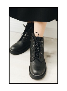 ANNandSAM 原创 黑色帅气拉链中性懒人滴鞋子2024新品春夏女