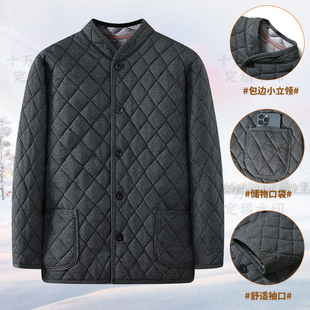 中老年保暖棉衣棉袄加绒加厚男士 棉服外套羊羔绒百搭 爸爸爷爷冬季