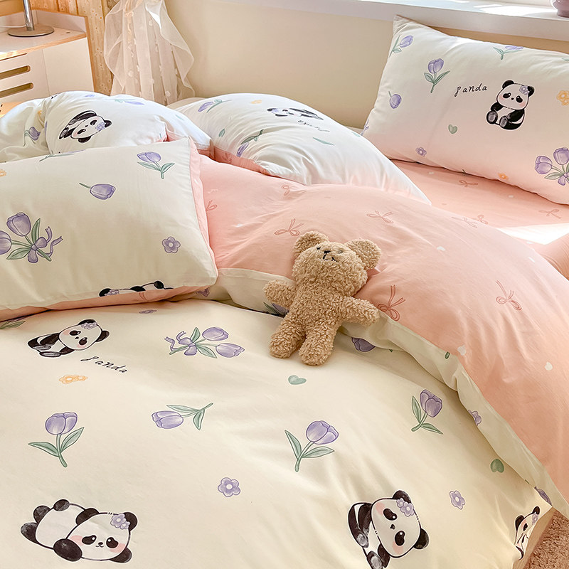 2025纯棉床上四件套全棉被单被罩学生宿舍单人儿童床单被套三件套
