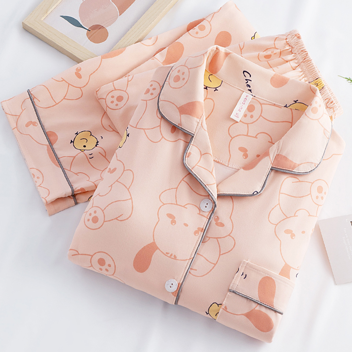 强力推荐!带胸垫睡衣女纯棉长袖