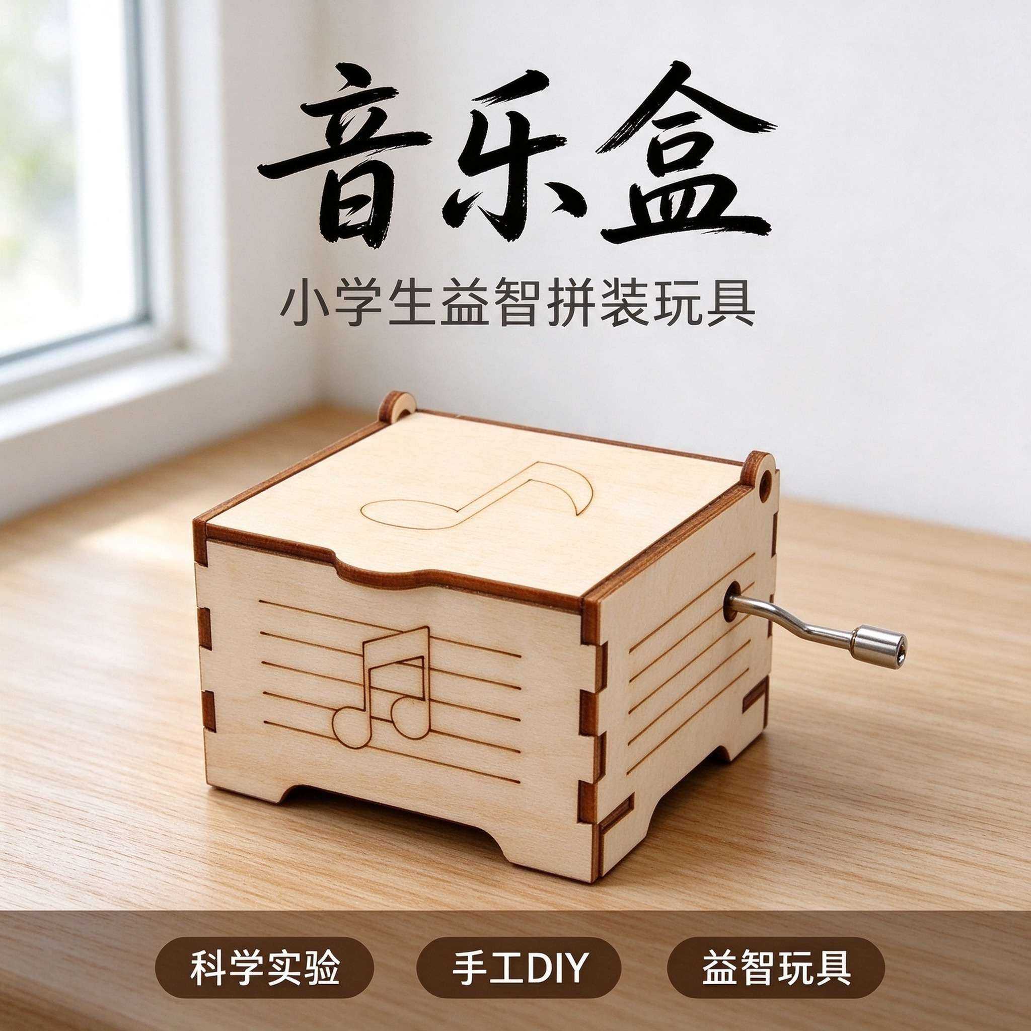 科技小制作DIY手摇音乐盒幼小