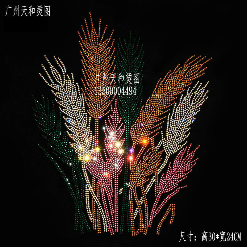 超闪麦穗稻谷抱枕窗帘衣服烫钻图案贴钻新款服装辅料工厂定制烫图,纺织面料/辅料/配套,烫画/烫图/烫钻,淘宝优惠券,粉丝福利购,淘宝优惠卷