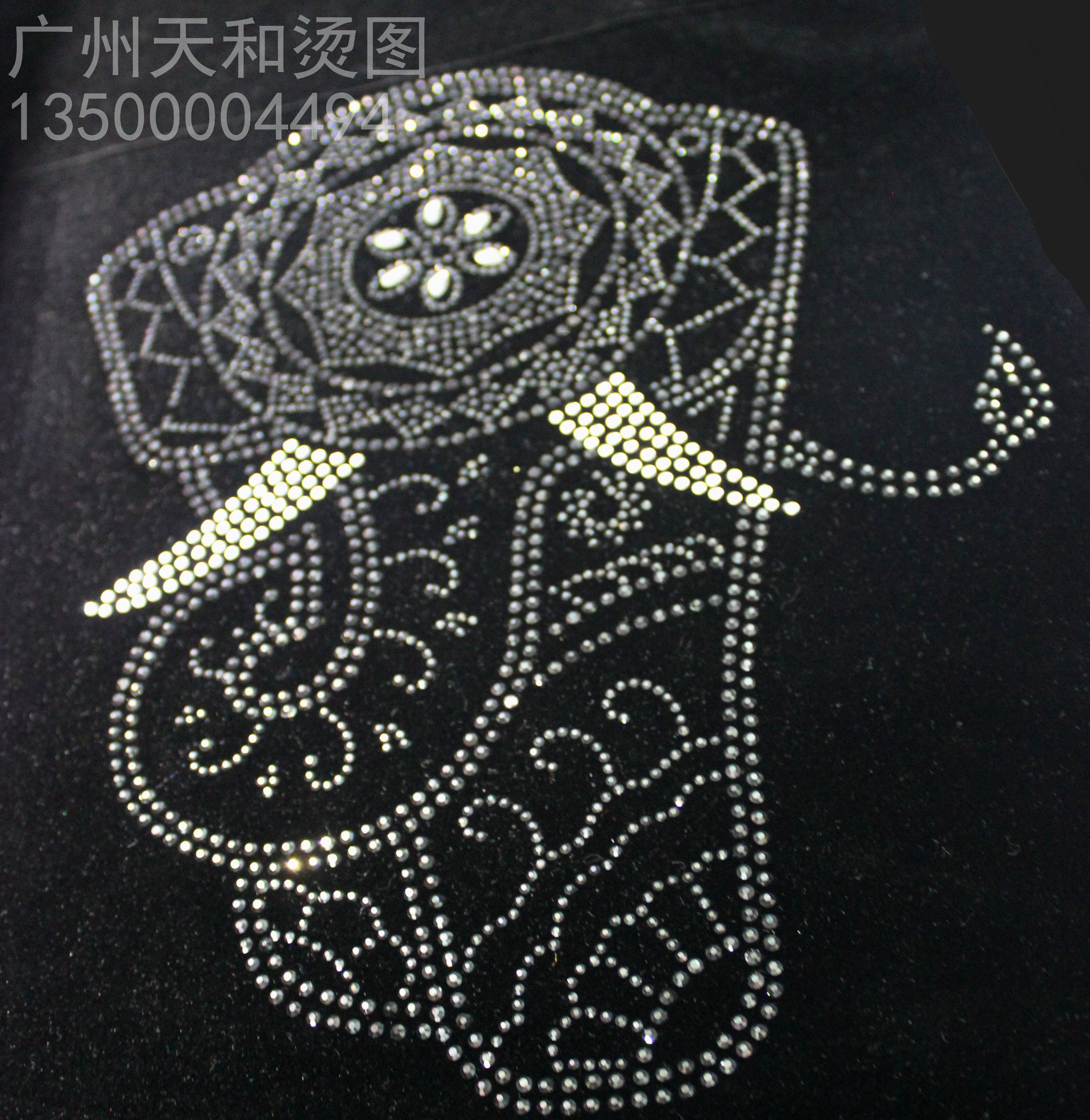 广州天和烫图大象烫图衣服烫钻图案贴成品图 服装辅料diy饰品定制