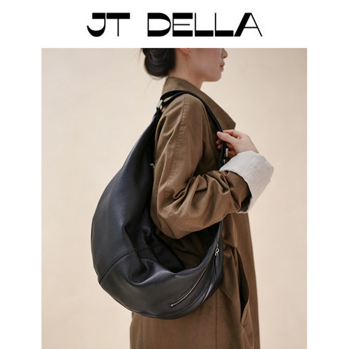 JTDELLA头层牛皮箭筒斜挎包