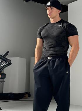 正品现货  Gymshark geo lightweight 迷彩无缝轻量速干短袖t恤