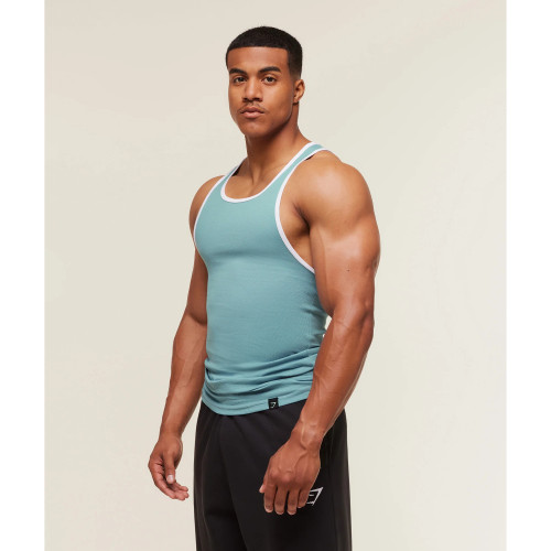正品现货 GYMSHARK RIBBED TANK 运动弹力螺纹背心 MUSCLE FIT