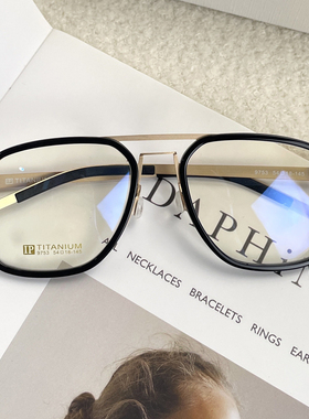 9753林德设计师款式超轻纯钛眼镜架双梁眼镜框近视配光致变色镜片