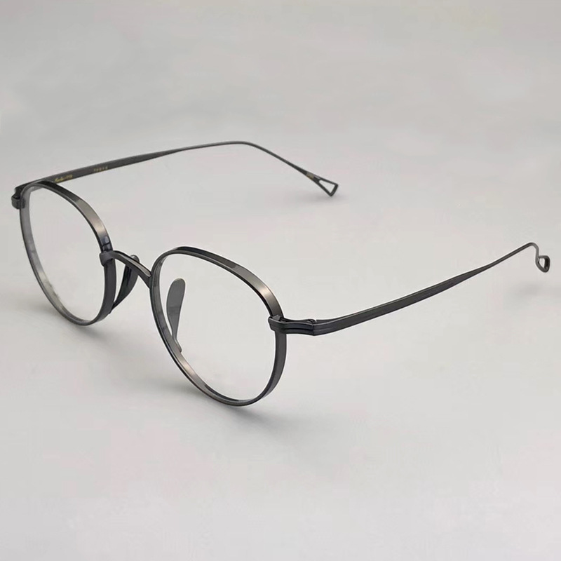 万年龟同款纯钛眼镜框男女椭圆眼镜架配高度数近视复古KMN113