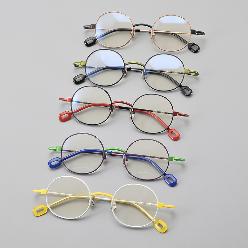 Valentin Anne et同款时尚双色纯钛板材AEV-003男女近视眼镜框架