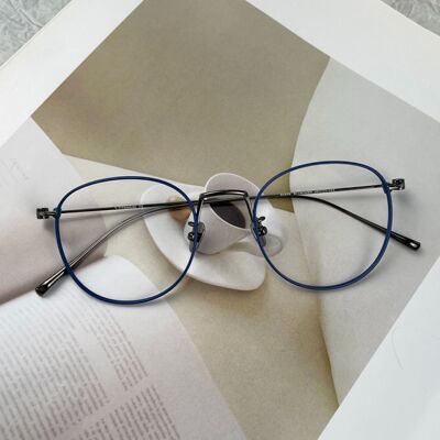 仅7克曾永同款镜框双色TITANIUM IP电镀80856纯钛男女近视眼镜架