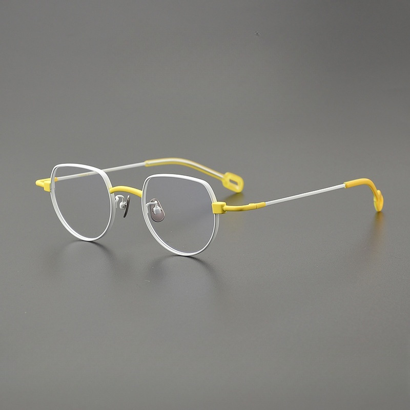 Valentin Anne et同款双色异形近视眼镜框架AEV-005男女纯钛板材