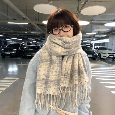 2024新款彩色波点百搭小众围巾