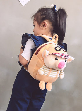 幼儿园女孩玩偶毛绒小双背包