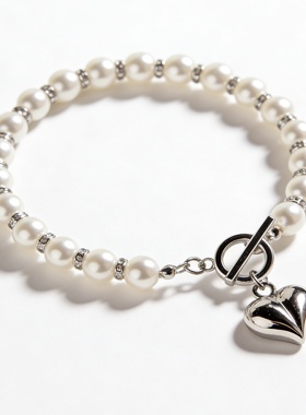 REDO小众轻奢多层圆珠珍珠项饰气质小众可拆爱心形个性项链夸张