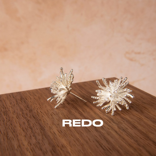 REDO银白烟花小众气质耳钉