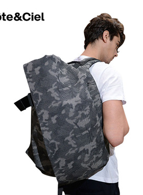 法国macbook笔记本电脑包14寸双肩背包air13.3卡通帆布cote ciel迷彩轻便适用苹果电脑时尚通勤包保护套