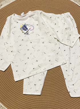 R1-1478婴儿衣服秋冬保暖分体男女新生儿双层纯棉内衣套装贴身a类