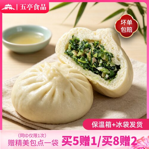 荠菜扬州特产鲜肉480g速冻包子