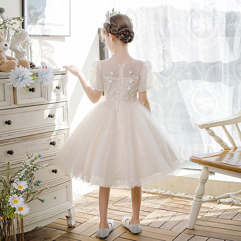儿童晚礼服公主裙花童婚礼小女孩主持人钢琴演出服女童高端婚纱裙