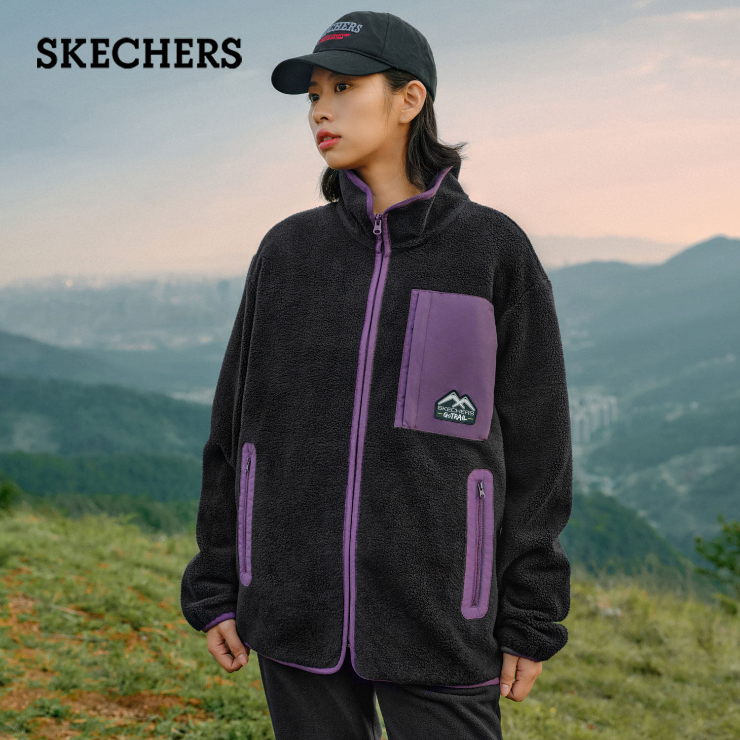 Skecehrs斯凯奇秋冬新款男女同款保暖羊羔绒拼接休闲外套L423U070,运动服/休闲服装,运动茄克/外套,淘宝优惠券,粉丝福利购,淘宝优惠卷