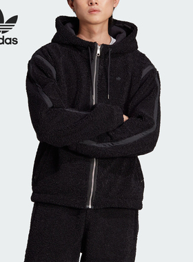 官方正品Adidas/阿迪达斯三叶草男子宽松加绒连帽运动外套II5807