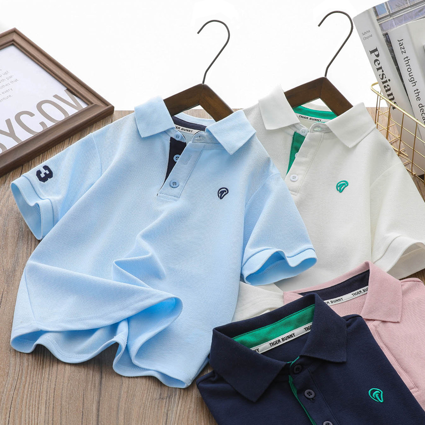 男童t恤夏款儿童薄款韩版休闲时尚男大童短袖Polo衫撞色百搭运动