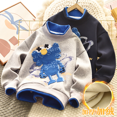 男童卫衣冬季棉韩版加绒2025新款